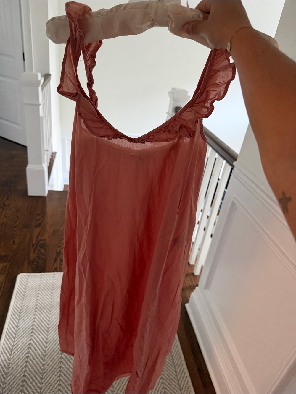 Only Rust Pink Long Sleeve Slip Dress